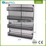 Kitchen Accessories 4 Tier Black Paint Wire Mesh Wall Mounted Spice Rack thumbnail-2