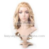 Elegant and beautiful long blonde lace front wavy wig