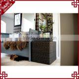 Nanning S&D Customerized Black Color Plastic Rattan Woven Square Garden Decorations Tall Potato Planter