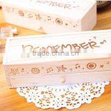 Cute Vintage Wooden Boxes Stationery Bag Double Drawer School Pen/Wooden DIY Pencil Box With Small Blackboard and Drawer thumbnail-1