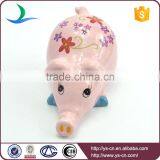 Cute Pink Hand Painted Ceramic Pig Modern Home Decor thumbnail-3
