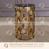 Golden Color Metal Flower Stand Pergola With Marble Top thumbnail-6
