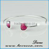 Cheap Cross Charm Silver Bangle Glass Bangles Bracelets thumbnail-4