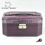 Purple Small Portable Travel Leather Jewelry Box, Gift for Wedding & Party thumbnail-1