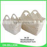 Large Natural Carry Woven Straw Shopping Basket thumbnail-2