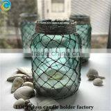 Beach Candle Holders Sea Glass Mason Jar Light thumbnail-3