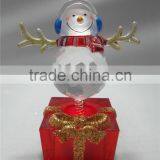 Electronic LED Light Acrylic Happy Round Snowman Figurines Toys for Kids thumbnail-4