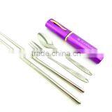 Portable Stainless Steel Chopsticks Spoon Fork Travel Camping Dinnerware Sets, Cookware Tableware Gifts- for Kids thumbnail-1