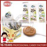 Brown Sweet OEM Printing Hard Coconut Flavor Lollipop Candy thumbnail-1
