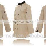 Eco-Friendly French Executive Chef Uniform Champagne Chef Uniform