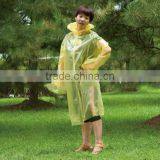 Cheap PE Semitransparent Yellow Motorcycle Raincoat thumbnail-2