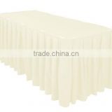 14ft accordion pleat polyester table skirt ivory