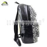 Barcode Pattern Leather Backpack Travelling Backpack Hiking Backpack thumbnail-2