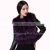 CX-G-B-122B Women Genuine Fur Clothing Fashion Real Raccoon Fur Vest thumbnail-5