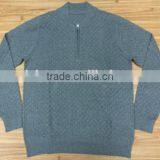 High Quality Men's Knitted Stand Collar Zip Cardigan Patterns Cable Sweater(LC003) thumbnail-1