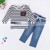 New Arrival Baby Clothing 2017 Boutique Children's Cotton Stripe Long Sleeve Top Kids T-shirt Wholesale thumbnail-1