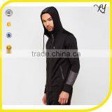 2017 Custom Cotton Balck Track Men Jacket With Hoodie thumbnail-1