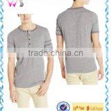 Wholesale Mens Rolled Hem Cotton Mens Blank Dry Fit Henley T-shirts