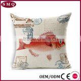 Wholesale Printing Custom Fish Natural Linen Cushion Cover thumbnail-3