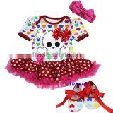 Baby Colorful Hearts Red Polka Dots Skull Bodysuit Romper Tutu Jumpsuit Pettiskirt Crib Shoes Bow NB-18M thumbnail-1