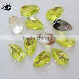 Flat Back Tear Drop 17x28mm Citrine Yellow Color Sew on Stone Acrylic Rhinestone for Clothing Shoes Wedding Dresses thumbnail-1