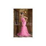 New Designer Sweetheart Mermaid Organza Womens Party Dresses Long Pink Evening Gowns Flower thumbnail-1