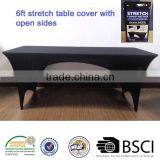 6ft Stretch Rectangle Table Cover With Open Sides Spandex Banquet 6ft Table Cover thumbnail-1