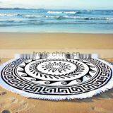 Custom Printed Round Digital Stamp High Quality 150CM Diameter Velour Beach Towel thumbnail-2