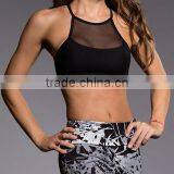 Sexy Black Workout Clothing Wholesale Mesh Women Sports Bra thumbnail-2
