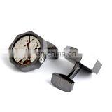 Exquisite Watch Movement Gear Gun Black Men Shirt Fashion Cuff Link thumbnail-3
