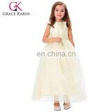 Grace Karin Full-Length Sleeveless Ivory Voile Satin Long Flower Girl Dress Baby Girl Summer Dress CL4491-2 thumbnail-1