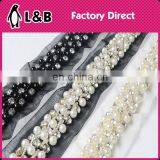Popular Handmade Mesh Pearl Trimming Lace