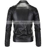 Autumn&Winter Men's Motorcycle Slimming Casual Streetwear Lapel Diagonal Zipper Leather Jacket thumbnail-2