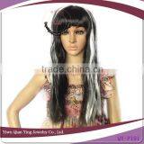 Synthetic Halloween Wigs Curly Wig Black and White Wig thumbnail-1