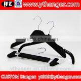 YY0451 Black Mens t Shirts Plastic Hanger Velvet Thin Clothes Hanger With Logo thumbnail-1