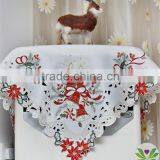 Wholesale Christmas Red Flower Candle Bell Hand Embroidery Designs Tablecloth Lmzc1001(1) thumbnail-2