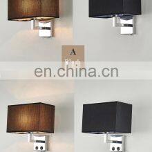 Indoor Bedroom Industrial Bedside Modern Cloth Lampshade Wall Lamp Indoor Household Gold Wall Light thumbnail-5
