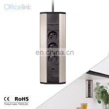 Corner Socket With French Outlets and USB QC Charger