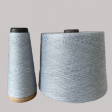100% Polyester Ring Spun 30S/1 Grey Melange Yarn Waxing for Knitting thumbnail-1