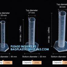25ml 100ml 250ml 500ml Plastic Liquid Measurement Graduated Measuring Cylinder, Wholesale Laboratory Transparent PP Plastic Graduated Measuring Cylinder thumbnail-2