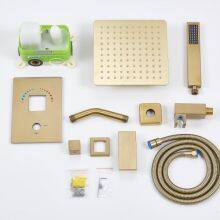 Shower Set Wall Mounted Ultra Thin Rainfall Showerhead 20x20cm Sanitary Shower System Handheld Shower Head thumbnail-1