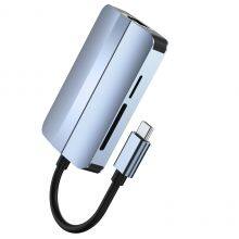 Aluminum Alloy USB Hub 8 in 1 Hub HDMI*1+RJ45+USB3.0*1+USB2.0*1+micro SD*1+SD*1+PD*1+PD2.0*1 thumbnail-5