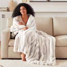 Hyde Lane Luxury Fluffy Faux Rabbit Fur Throw Blanket - Ultra Soft Cozy Blankets for Sofa, Couch, Bedroom thumbnail-3