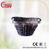 Big Hamper With Liner, Split Willow Laundry Basket , Handmade Brown Round Hamper thumbnail-1