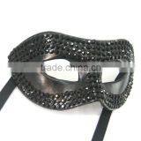 Hand-painted Green Leaf Pulp Half Face Halloween Costume Carnival Party Mask thumbnail-5