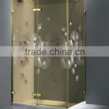 Gold Luxurious Shower Cabins Hinge Tempered laminated glass villa shower cubicles and Hotel Bathroom Equipment