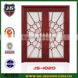 frosted glass lattice wooden door