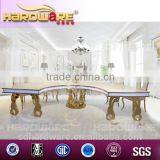 White MDF Top Semi-circle Table,led Semi-circle Tables for Hotel,stainless Steel Leg Dining Table