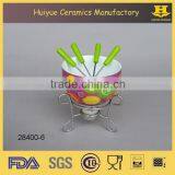 Ceramic Chocolate Fondue Set, White Fondue thumbnail-2