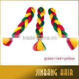 Colorful Synthetic Crochet Braiding Hair Extension Synthetic Ombre Marley Hair Braid Rainbow Jumbo Braid Hair thumbnail-4